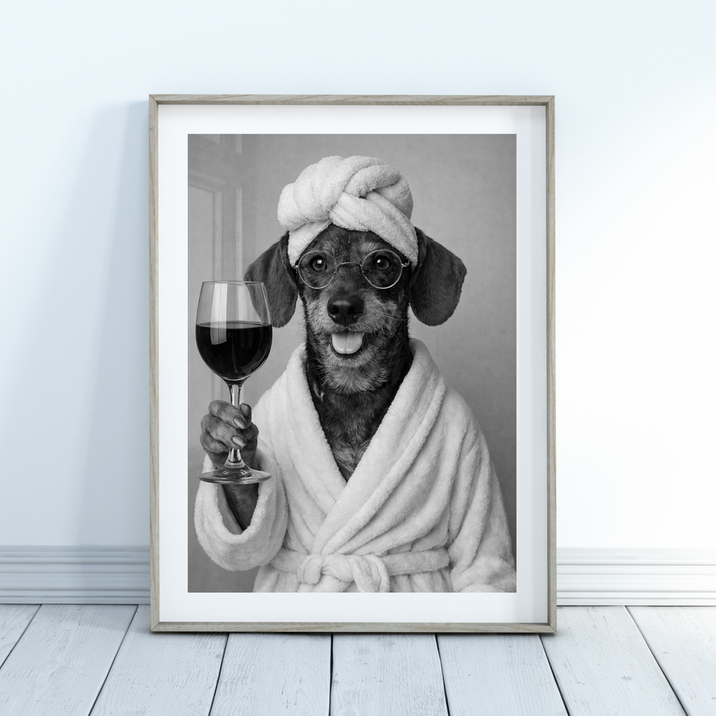 Custom Personalized Dog Cat Pet Bathroom Portrait Wall Art - Digital Downloads