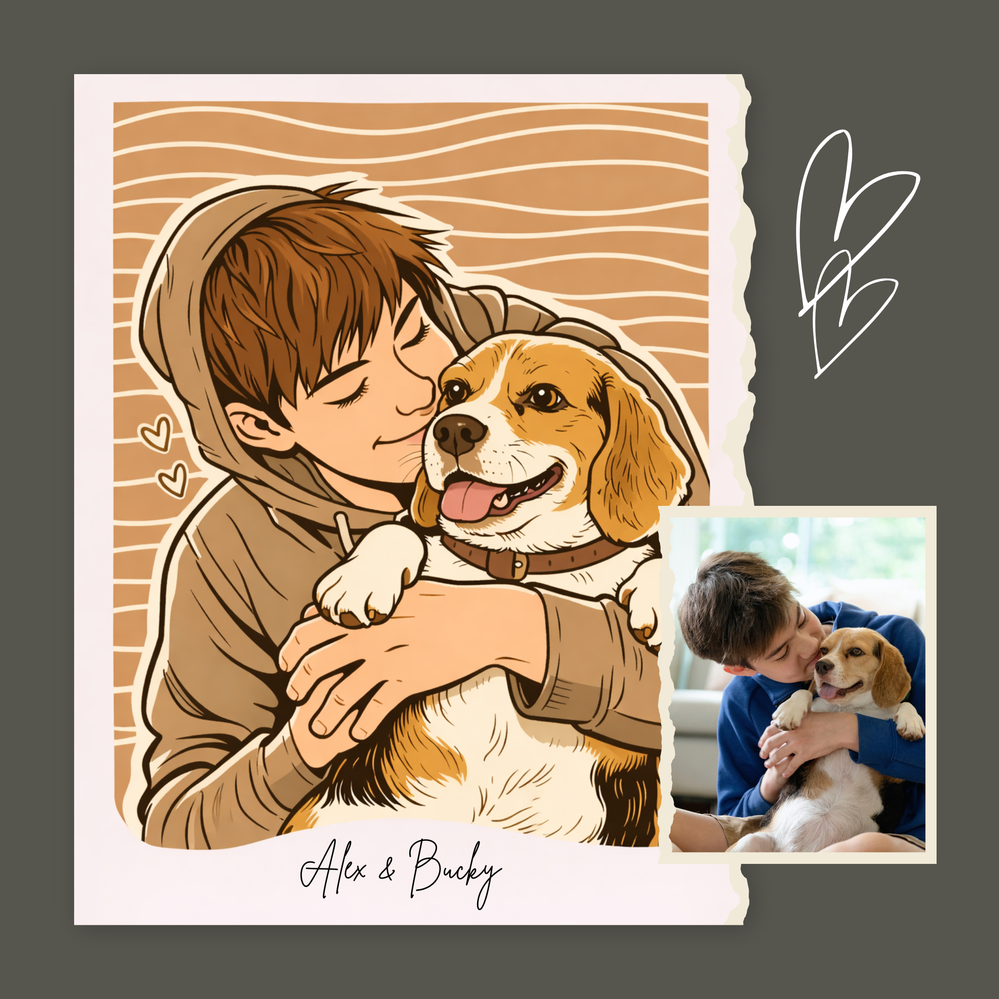 Custom Personalized Dog Cat Pet Illustration Line Art - Digital Downloads