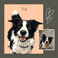 Custom Personalized Dog Cat Pet Digital Illustration Wall Art - Digital Downloads