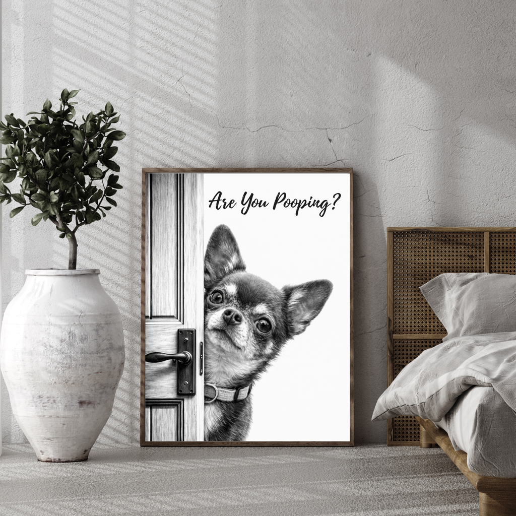 Custom Personalized Dog Cat Pet "Are You Pooping" Funny Wall Art - Digital Downloads