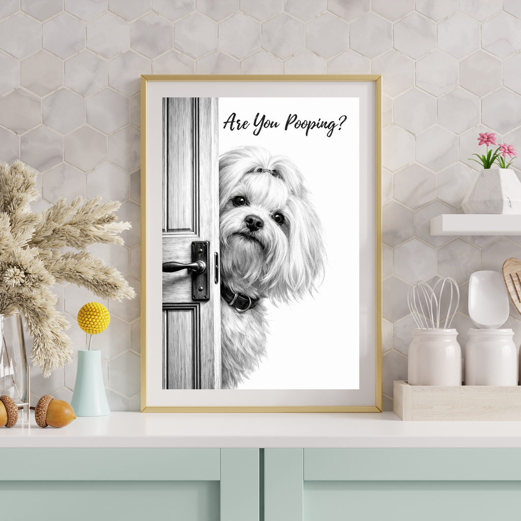Custom Personalized Dog Cat Pet "Are You Pooping" Funny Wall Art - Digital Downloads