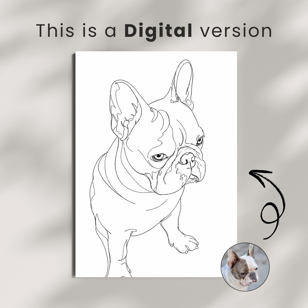 Custom Personalized Dog Cat Pet Line Art Portrait Wall Art - Digital Downloads