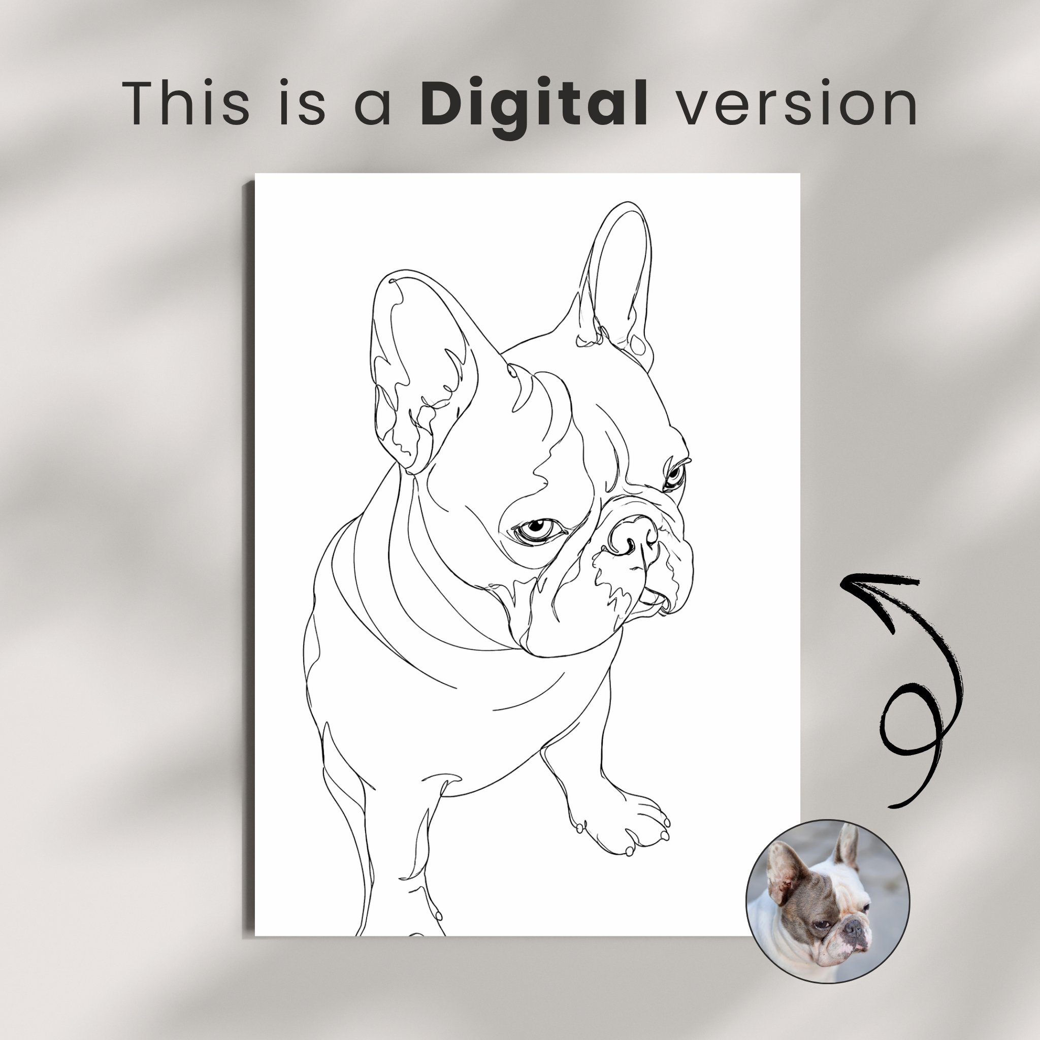 Custom Personalized Dog Cat Pet Line Art Portrait Wall Art - Digital Downloads