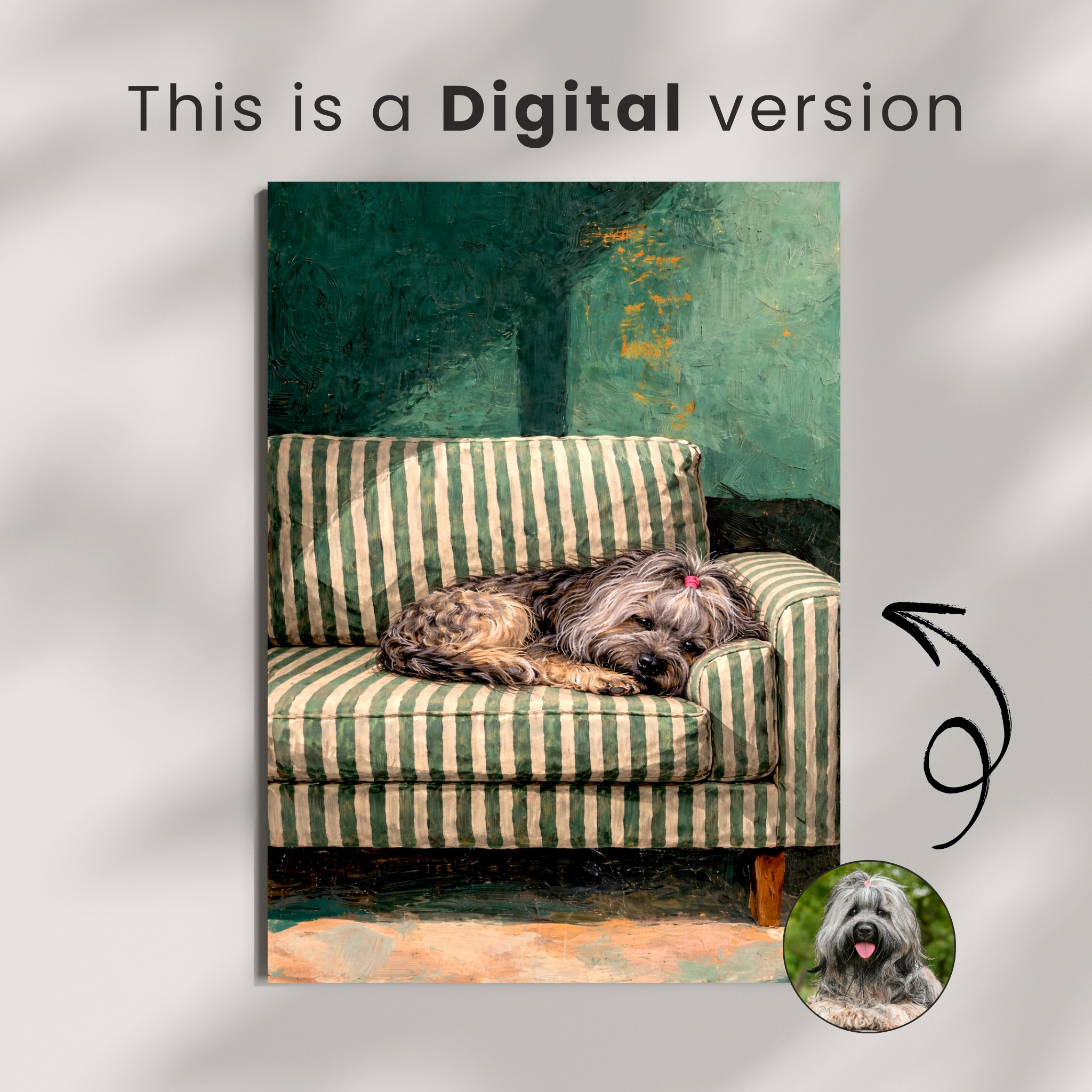 Custom Personalized Dog Cat Pet Sleep in Couch Portrait Art - Digital Downloads