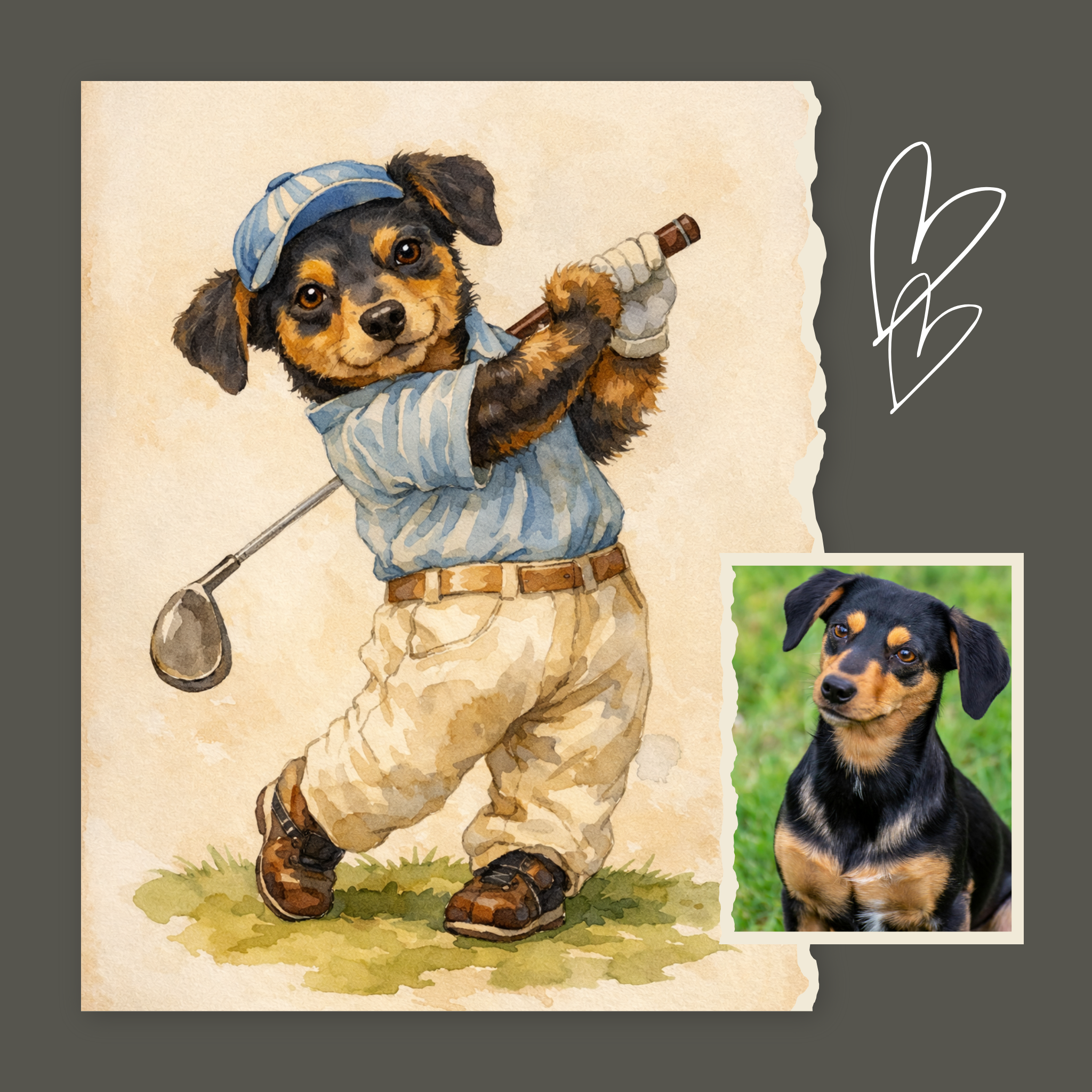 Custom Personalized Dog Cat Pet Sports Watercolor Portrait Wall Art - Digital Downloads