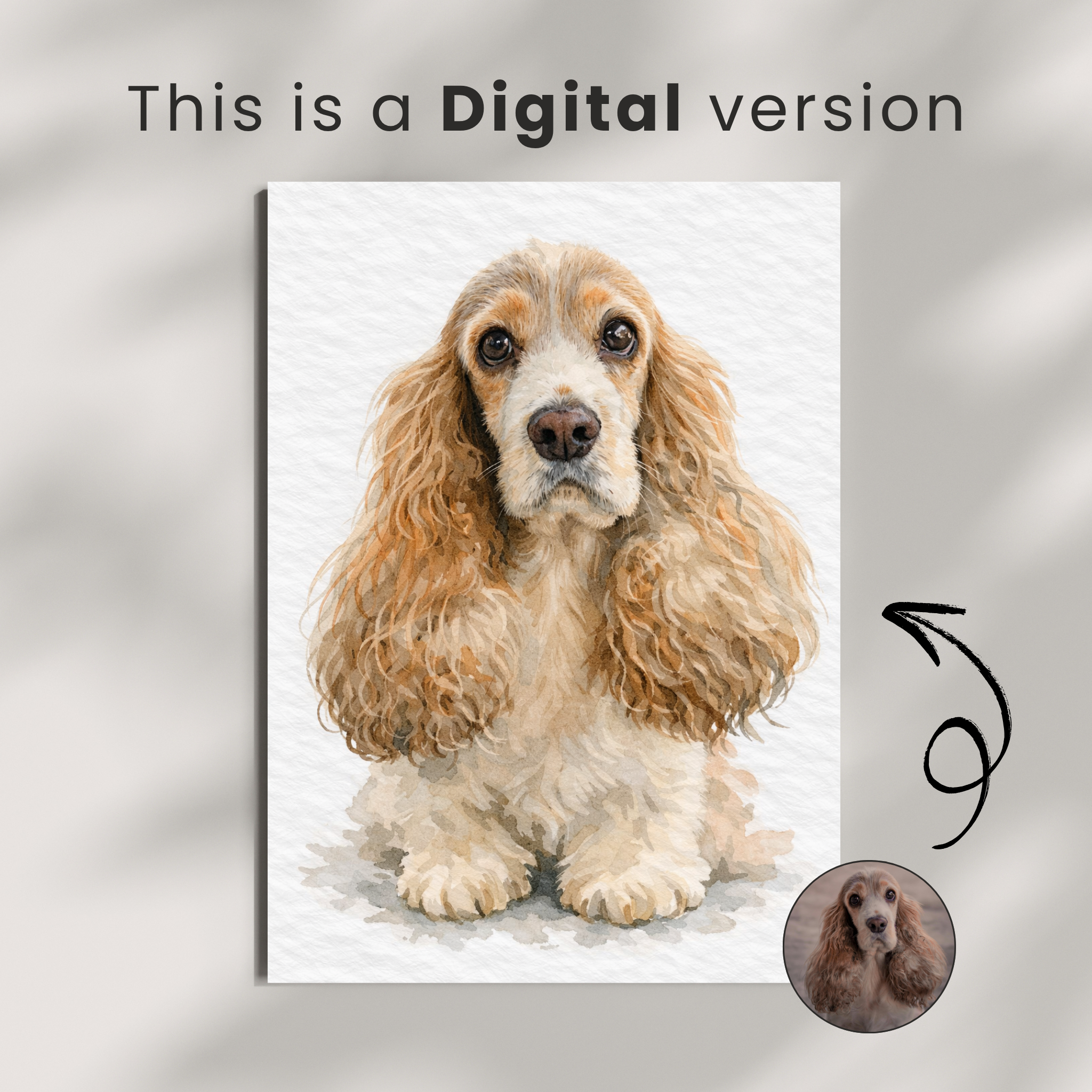 Custom Personalized Dog Cat Pet Watercolor Portrait Wall Art - Digital Downloads