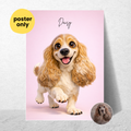 Custom Personalized Poster - Dog Cat Pet Photo to Art 3D Caricature Portrait
