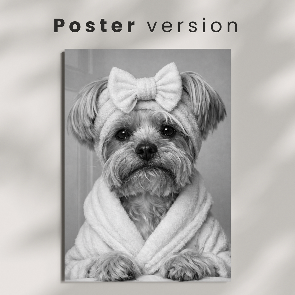 Custom Personalized Poster - Dog Cat Pet Photo to Bathroom Portrait Art