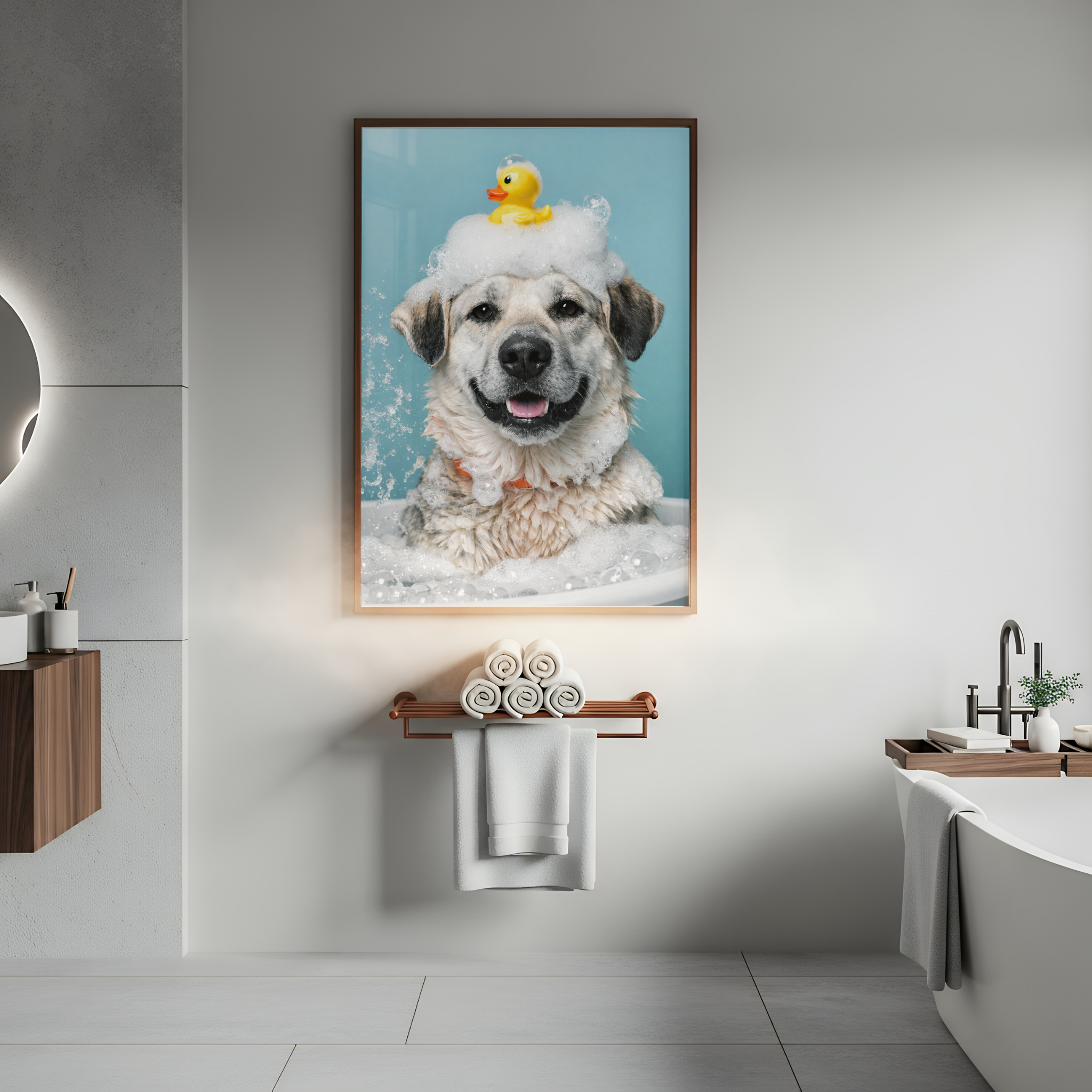 Custom Personalized Poster - Dog Cat Pet Photo to Bathroom Portrait Art