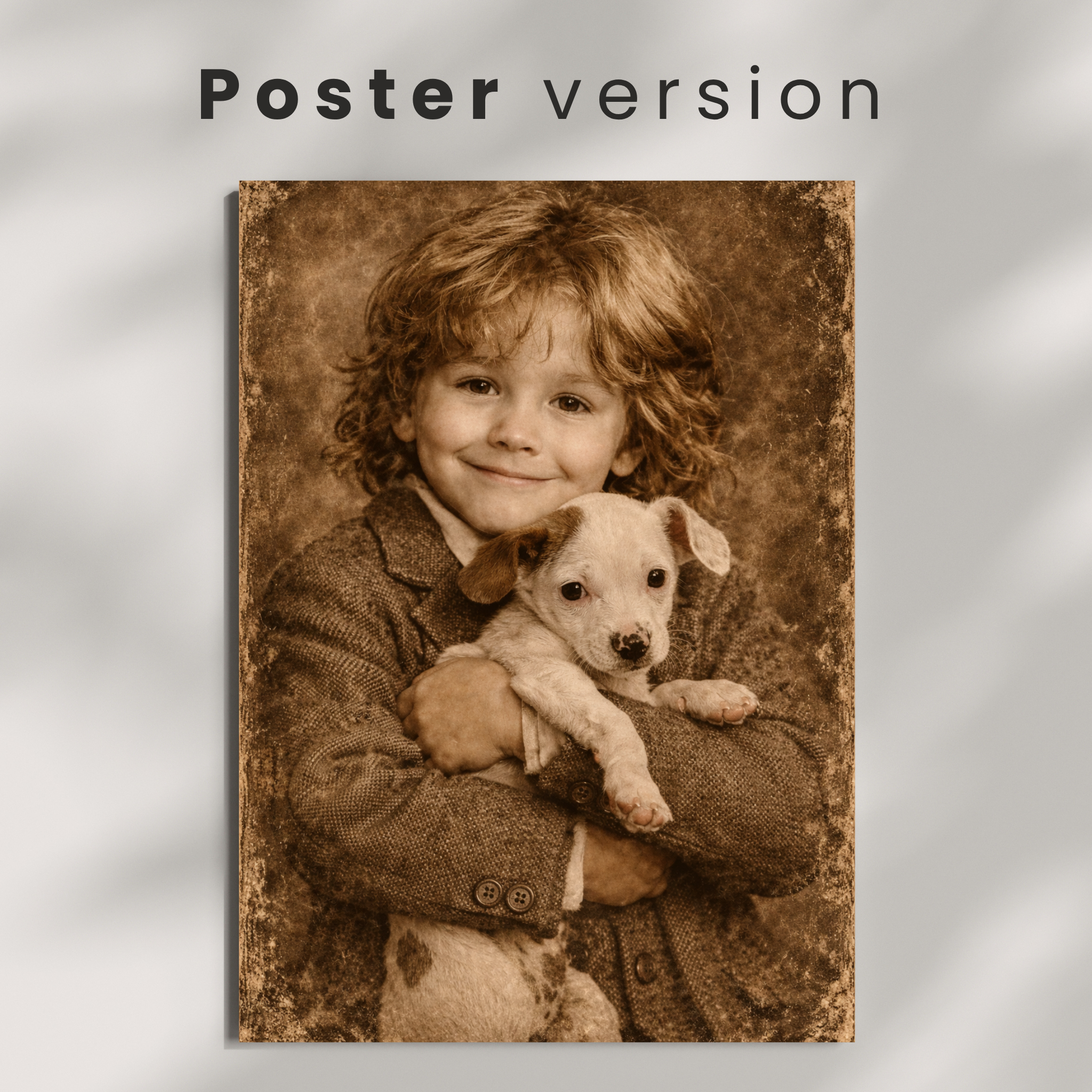 Custom Personalized Poster - Photo to Vintage Art with Dog Cat Pet Portrait