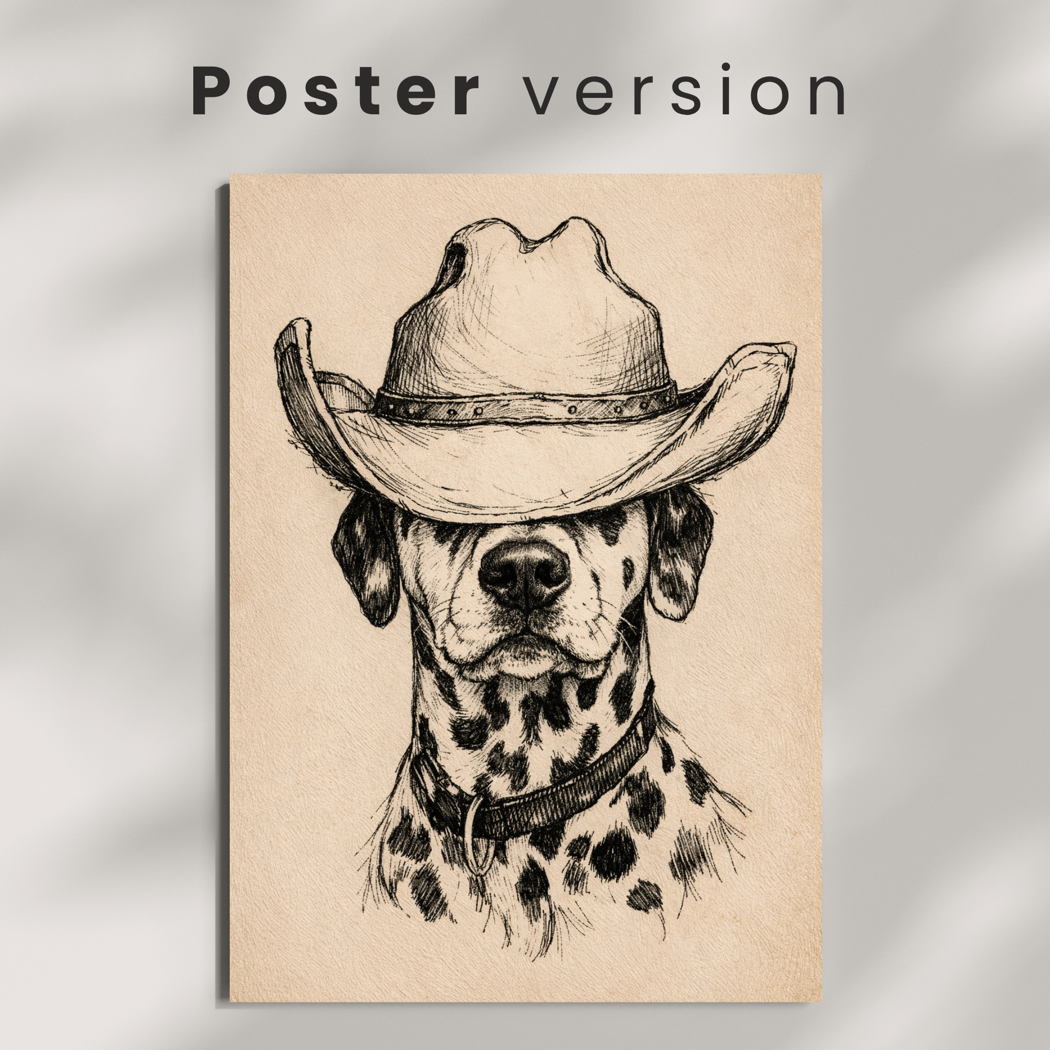 Custom Personalized Poster - Photo to Art with Dog Cat Pet Cowboy Hat