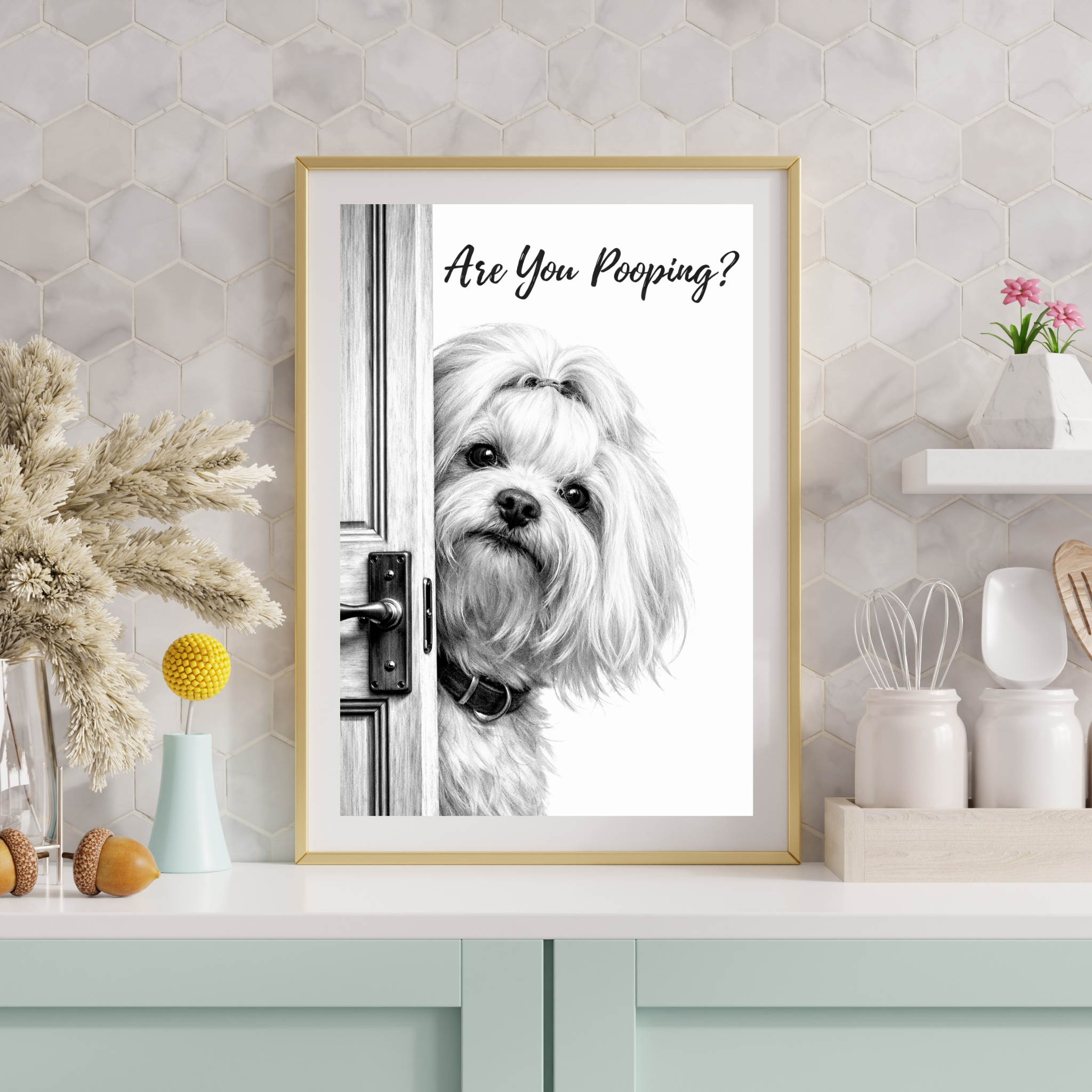 Custom Personalized Poster - Photo to Art with Are You Pooping Funny Portrait