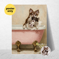 Custom Personalized Poster - Photo to Art with Dog Cat Pet Luxury Bath Tub