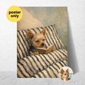 Custom Personalized Poster - Photo to Art with Dog Cat Pet Reading Book in Bed