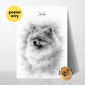 Custom Personalized Poster - Dog Cat Pet Sketch Art From The Photo