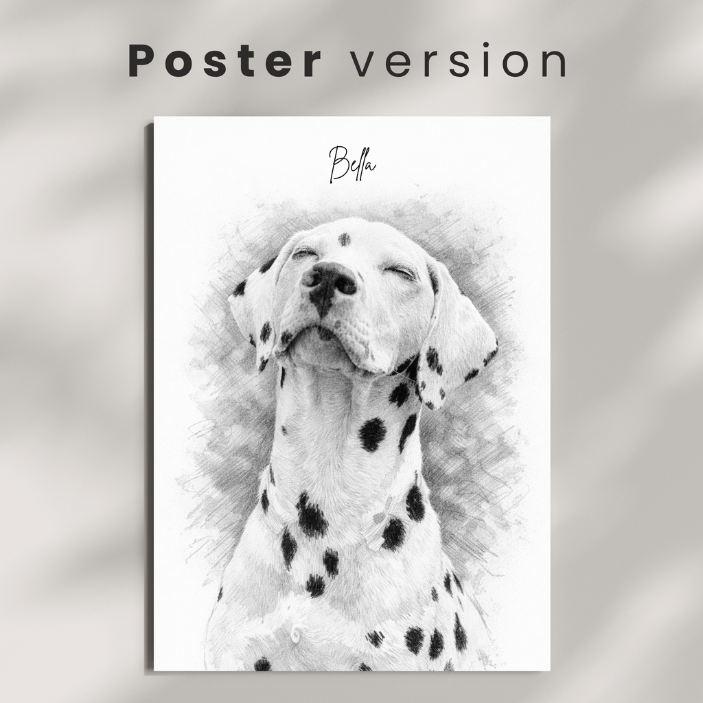 Custom Personalized Poster - Dog Cat Pet Sketch Art From The Photo