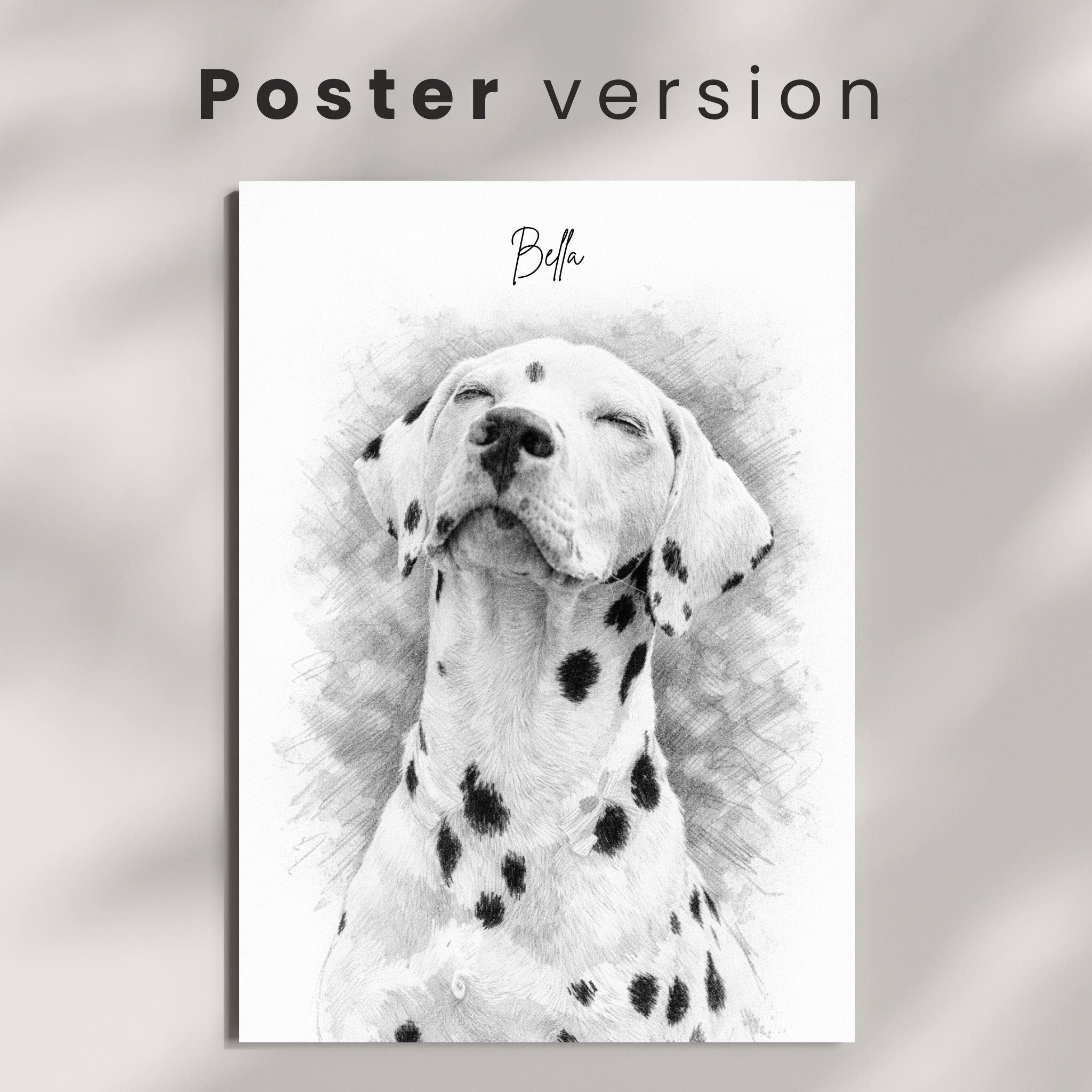Custom Personalized Poster - Dog Cat Pet Sketch Art From The Photo