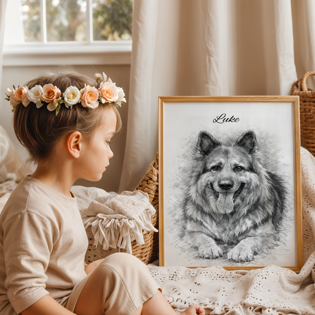 Custom Personalized Poster - Dog Cat Pet Sketch Art From The Photo
