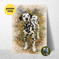 Custom Personalized Poster - Dog Cat Pet Dark Watercolor Portrait Wall Art
