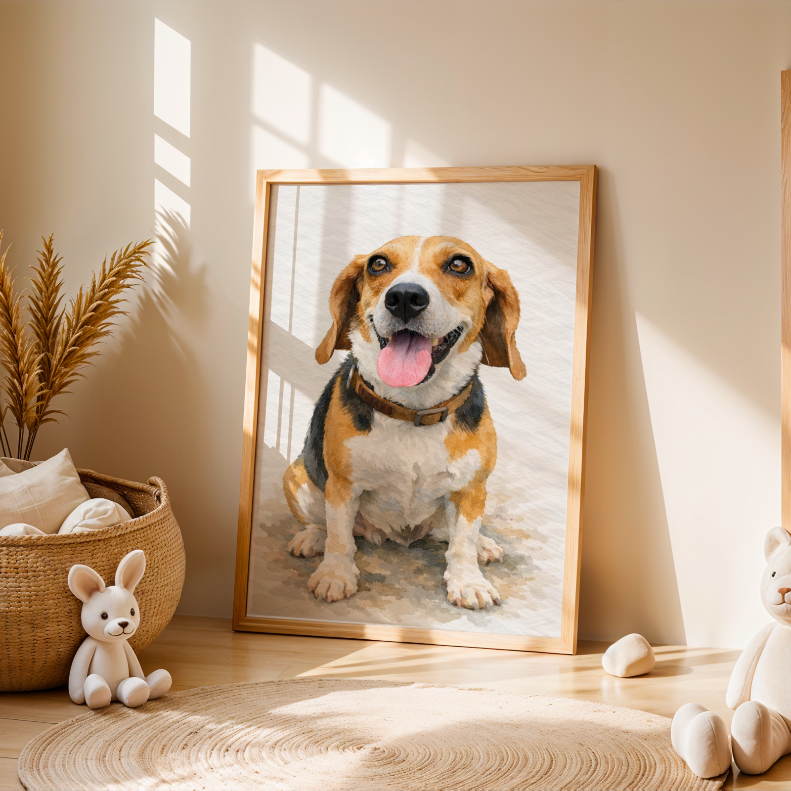 Custom Personalized Poster - Dog Cat Pet Light Watercolor Portrait Wall Art