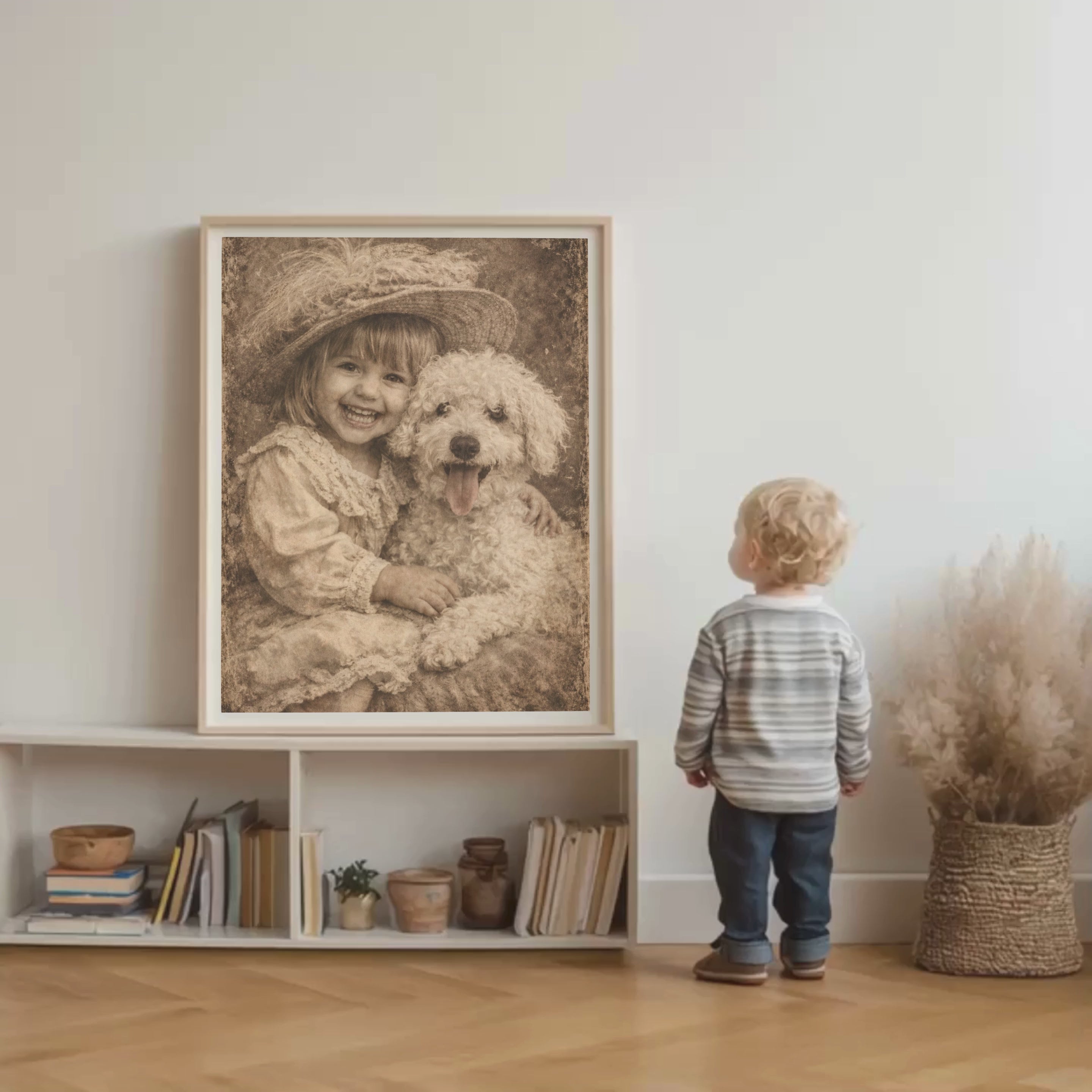 Custom Personalized Poster - Photo to Vintage Art with Dog Cat Pet Portrait