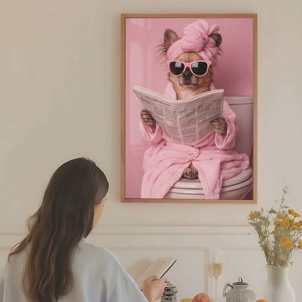 Custom Personalized Poster - Dog Cat Pet Photo to Bathroom Portrait Art