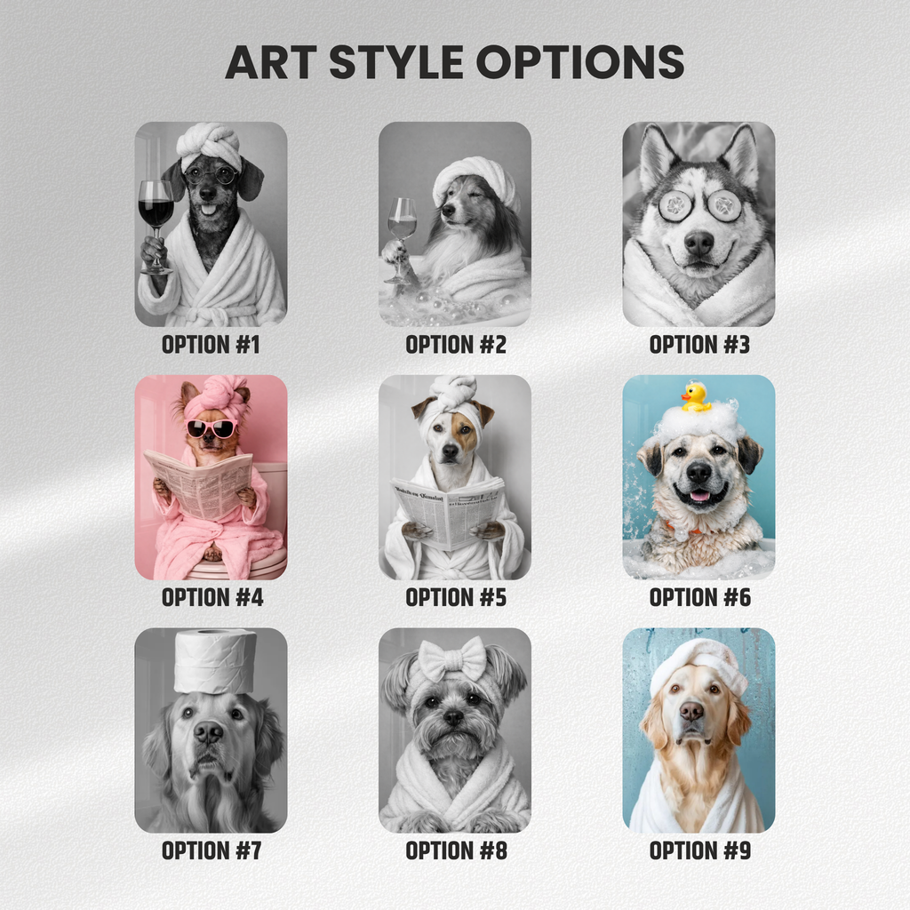 Custom Personalized Poster - Dog Cat Pet Photo to Bathroom Portrait Art